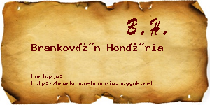 Brankován Honória névjegykártya